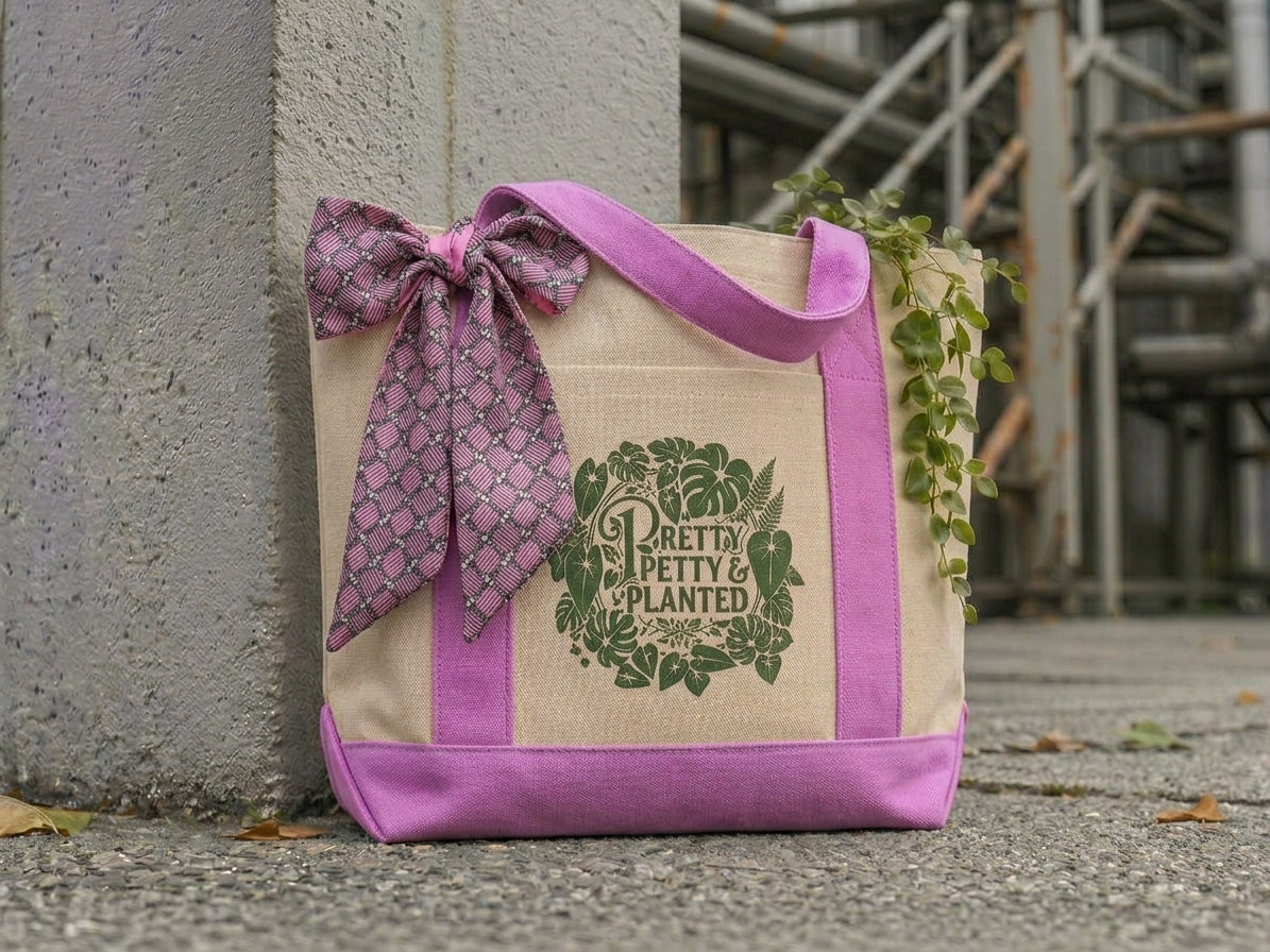 Mini Pretty, Petty, Planted Zip Tote
